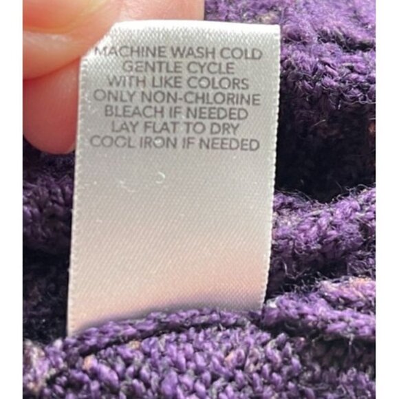 Christopher & Banks Womens Purple V-Neck Ribbed Layered Sweater Small - Picture 10 of 10